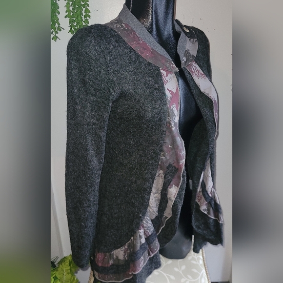 Terra Nostra Femme Dark Grey Cardigan S - Picture 3 of 7